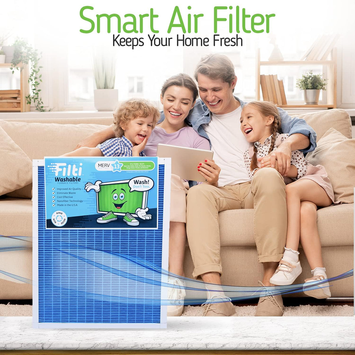 12 x 24 x 1 MERV 13 Washable HVAC Air Filter H13316