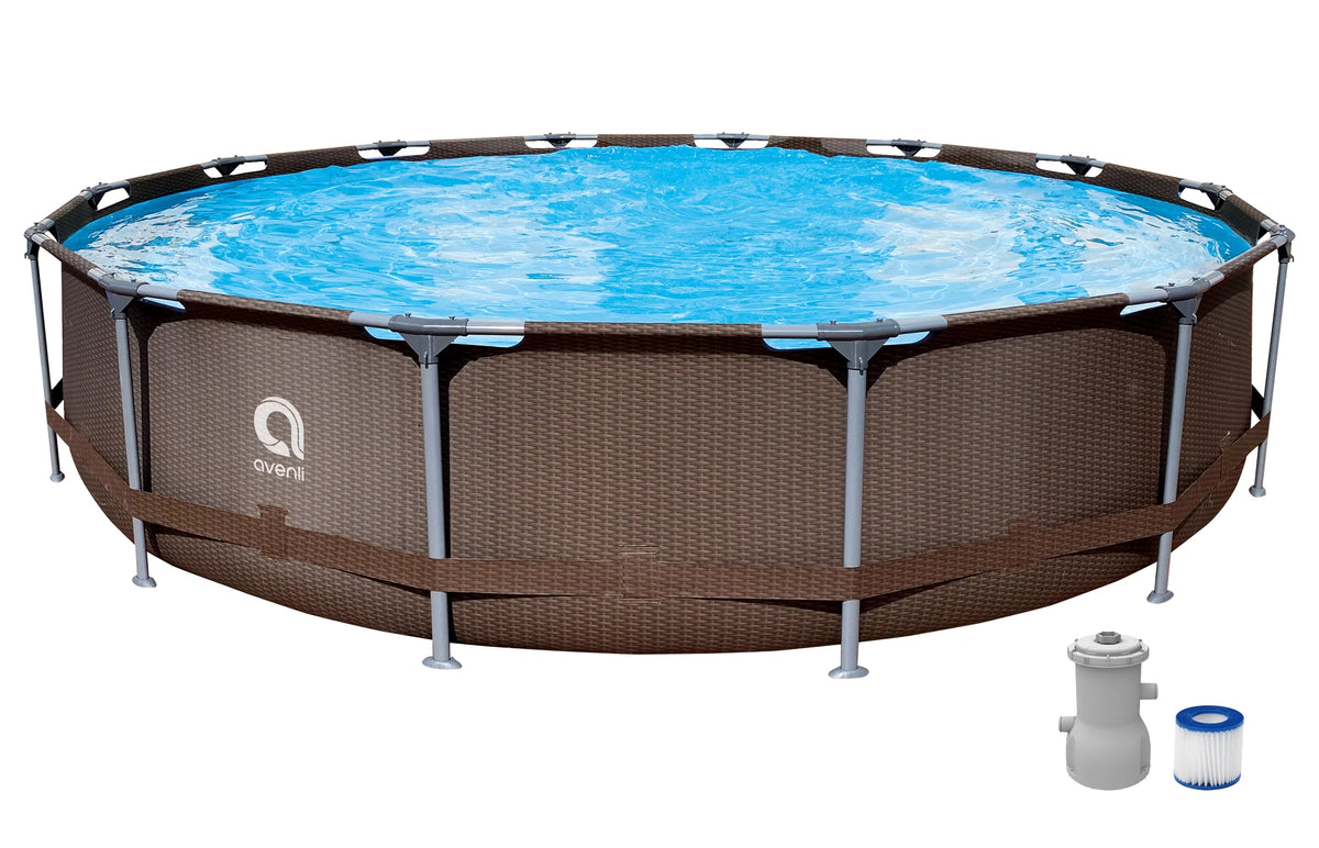 14ft x 33 Round Steel Frame Above-Ground Swimming Pool N94145