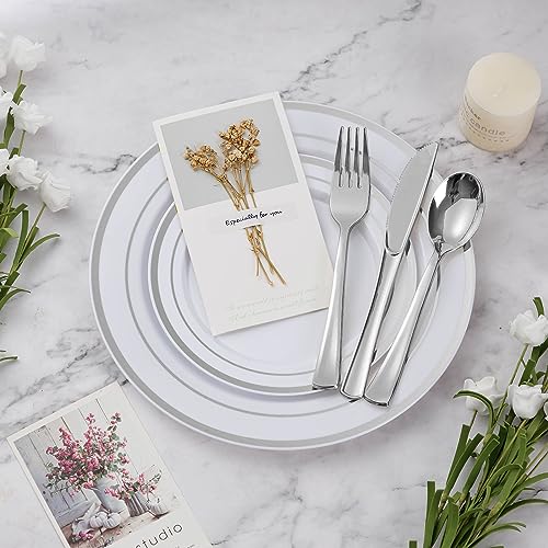 600PCS Gold Plastic Dinnerware Set U1991