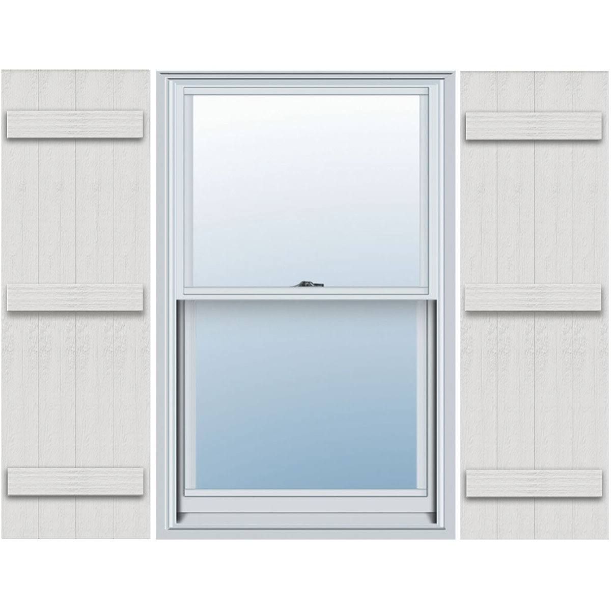 Rustic Four Board Joined Board-n-Batten Faux Wood Shutters (Per Pair) Y477