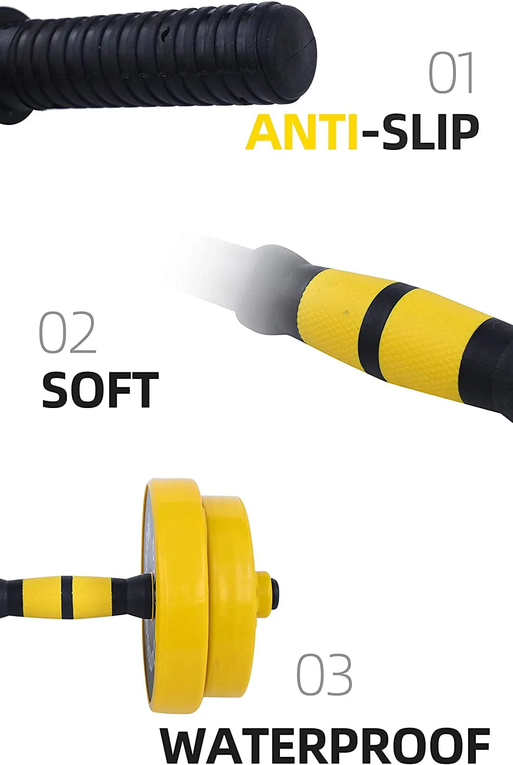 Adjustable Dumbbell Barbell Weight Pair 2-in-1 Non-Slip Neoprene O991
