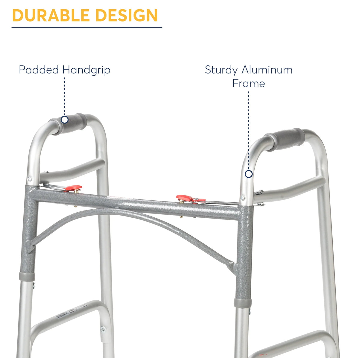 Two Button Folding Walker with 5 Wheels D340321
