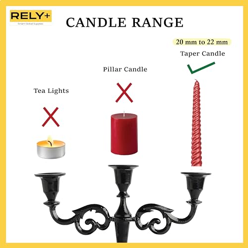 Glossy Black 10 inch Taper Candle Holders U924