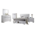 White 5 Piece Bedroom Set with Eastern King Platform Bed Z68332