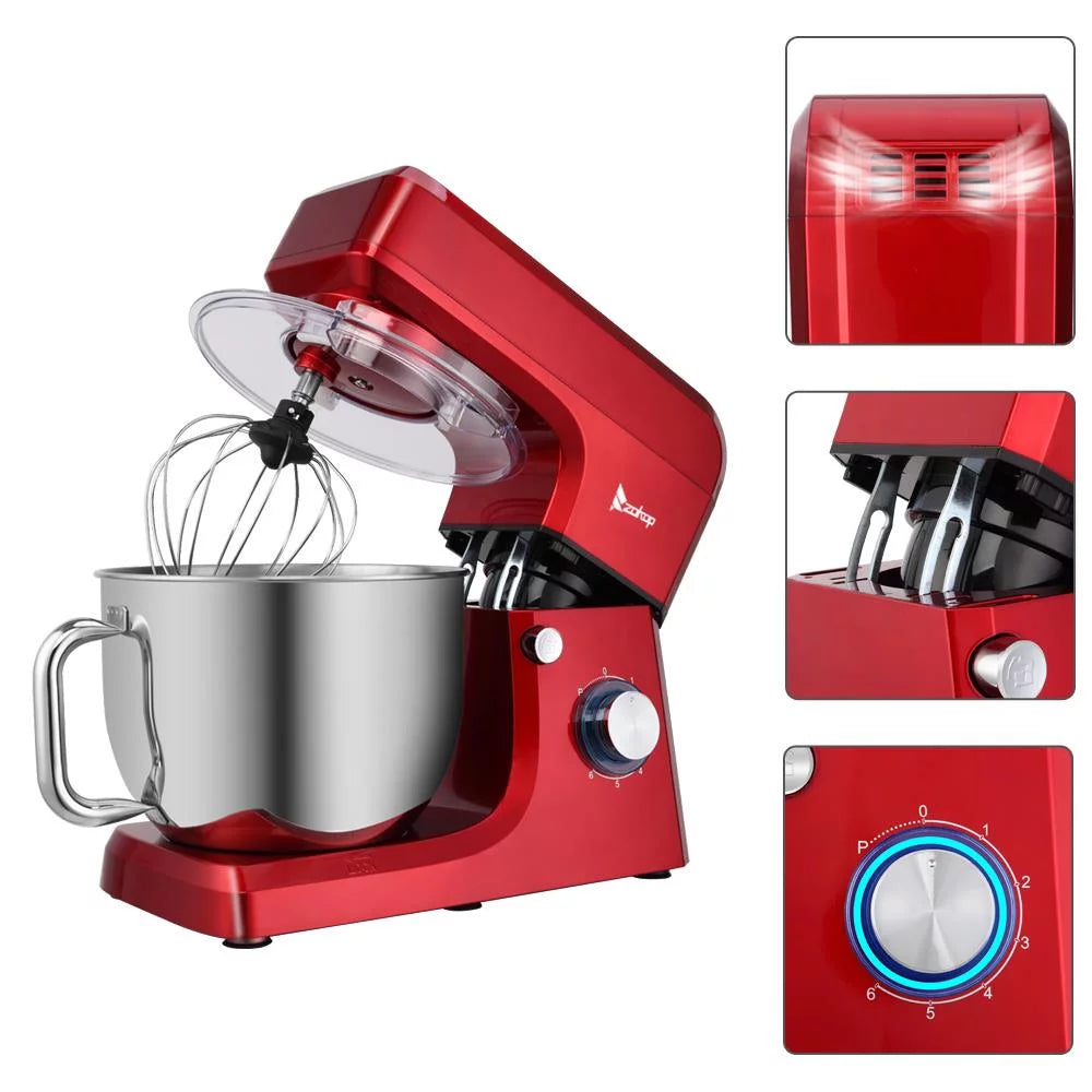 7.5QT 6-Speed Tilt-Head Electric Stand Mixer with Stainless Steel Bowl, Red O71973