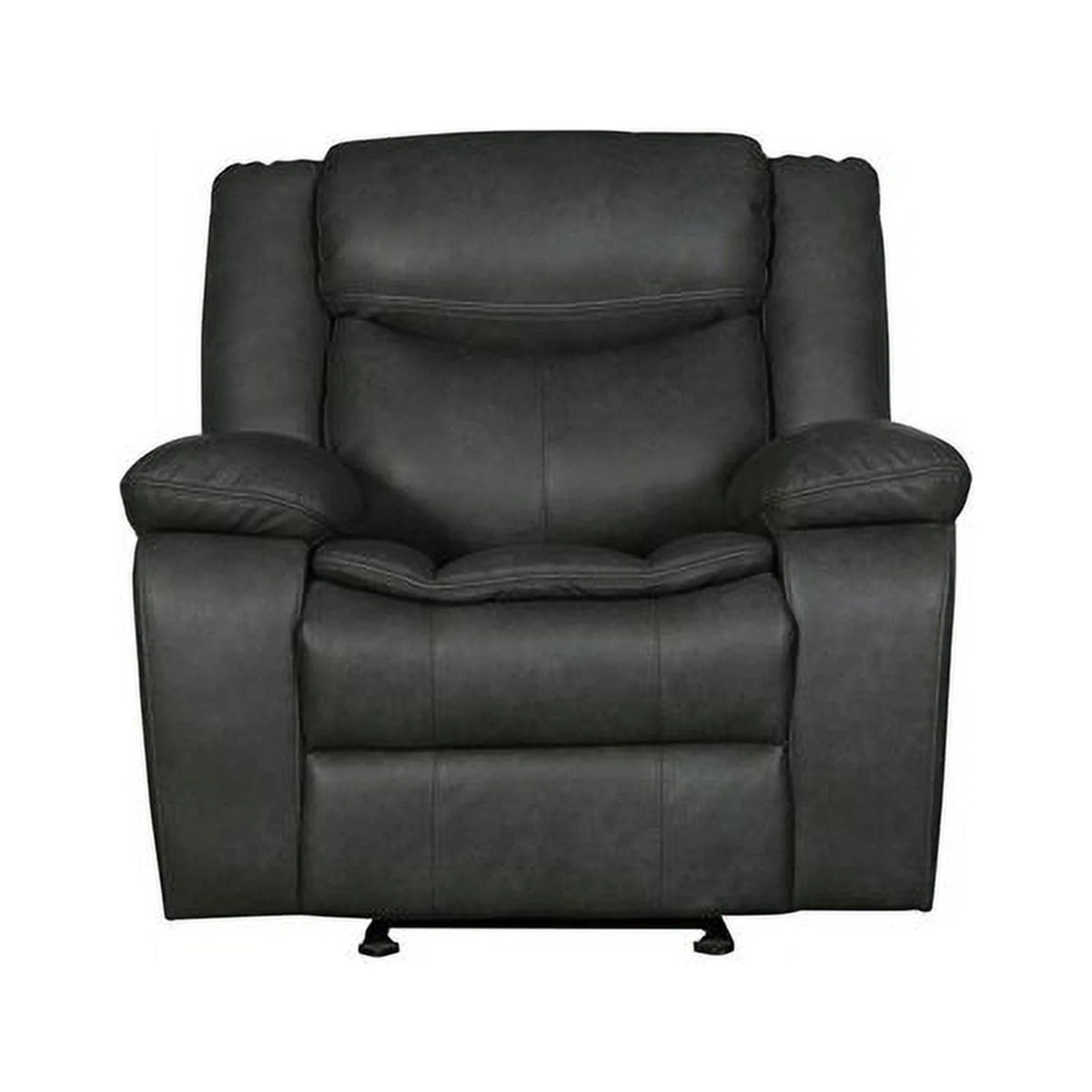 Gray Faux Leather Reclining Sofa Set E733