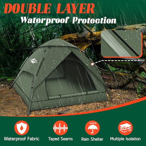 2-3 Person Waterproof Windproof Pop Up Camping Tent N75458