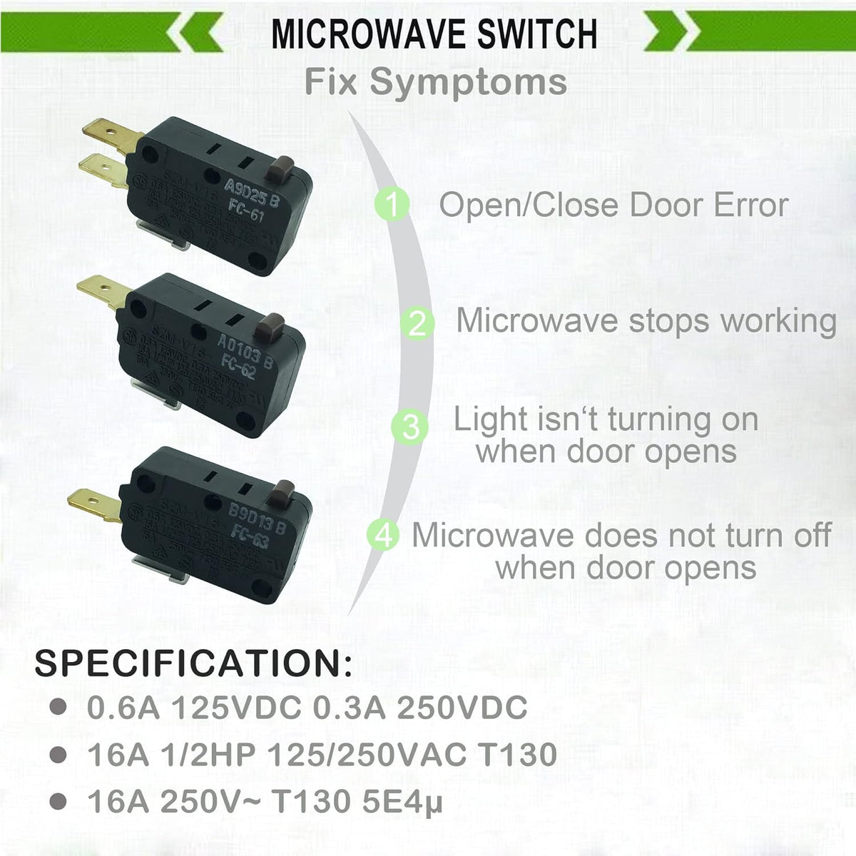 Microwave Door Switch Replacement T940