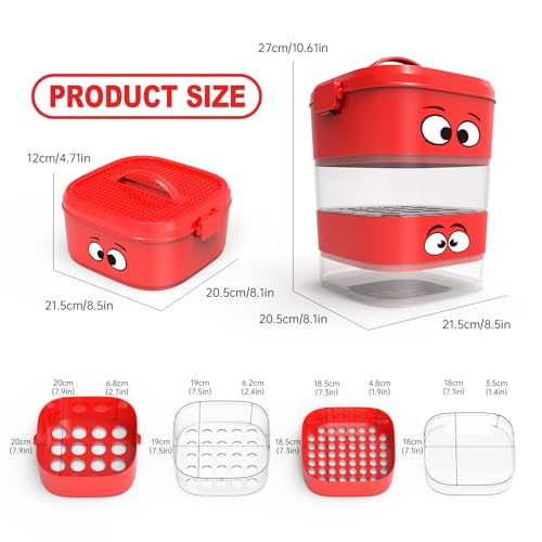 Portable Storage Brick Box with Three Different Size Sorter Q64448