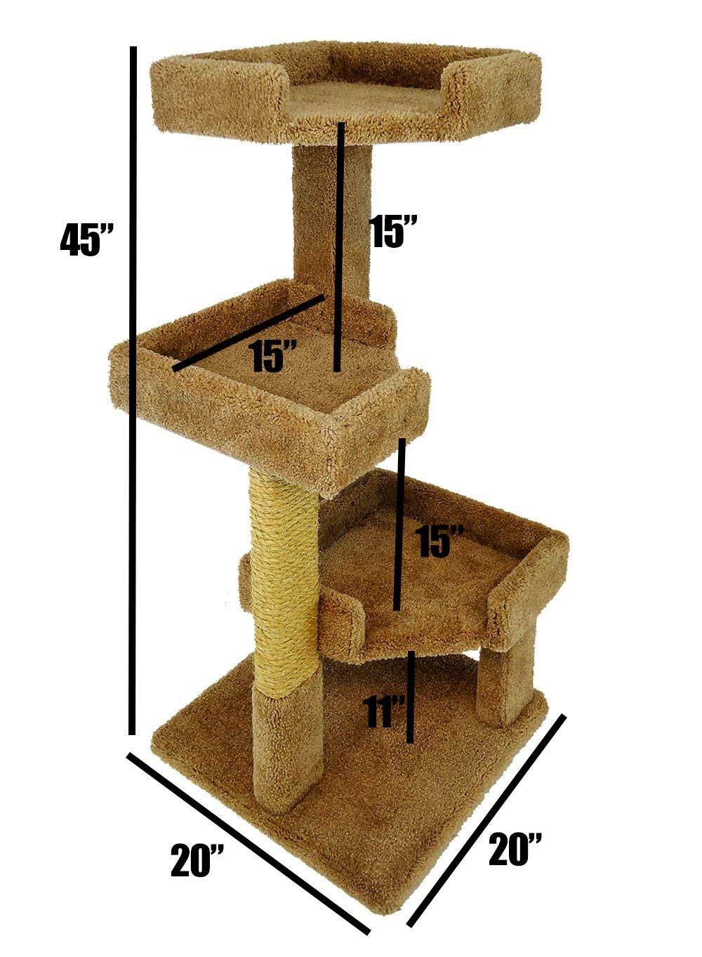 Solid Wood Triple Kitty Pad Cat Condos R289