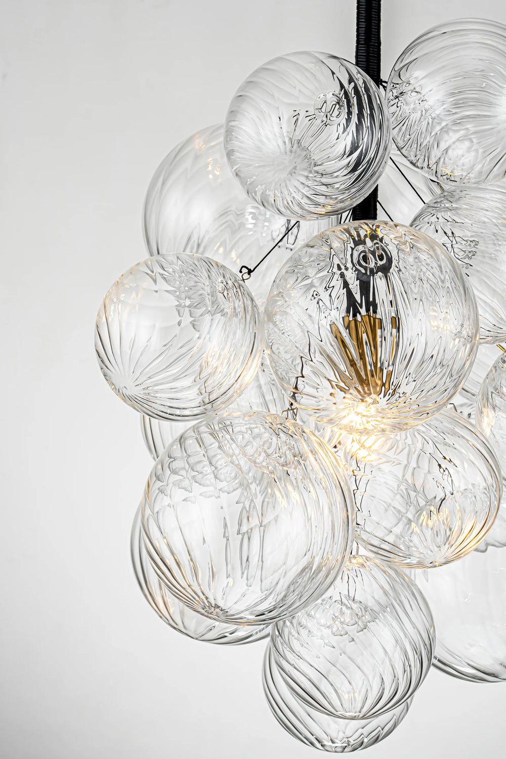 1-Light Dimmable Glass Globe Chandelier W3601