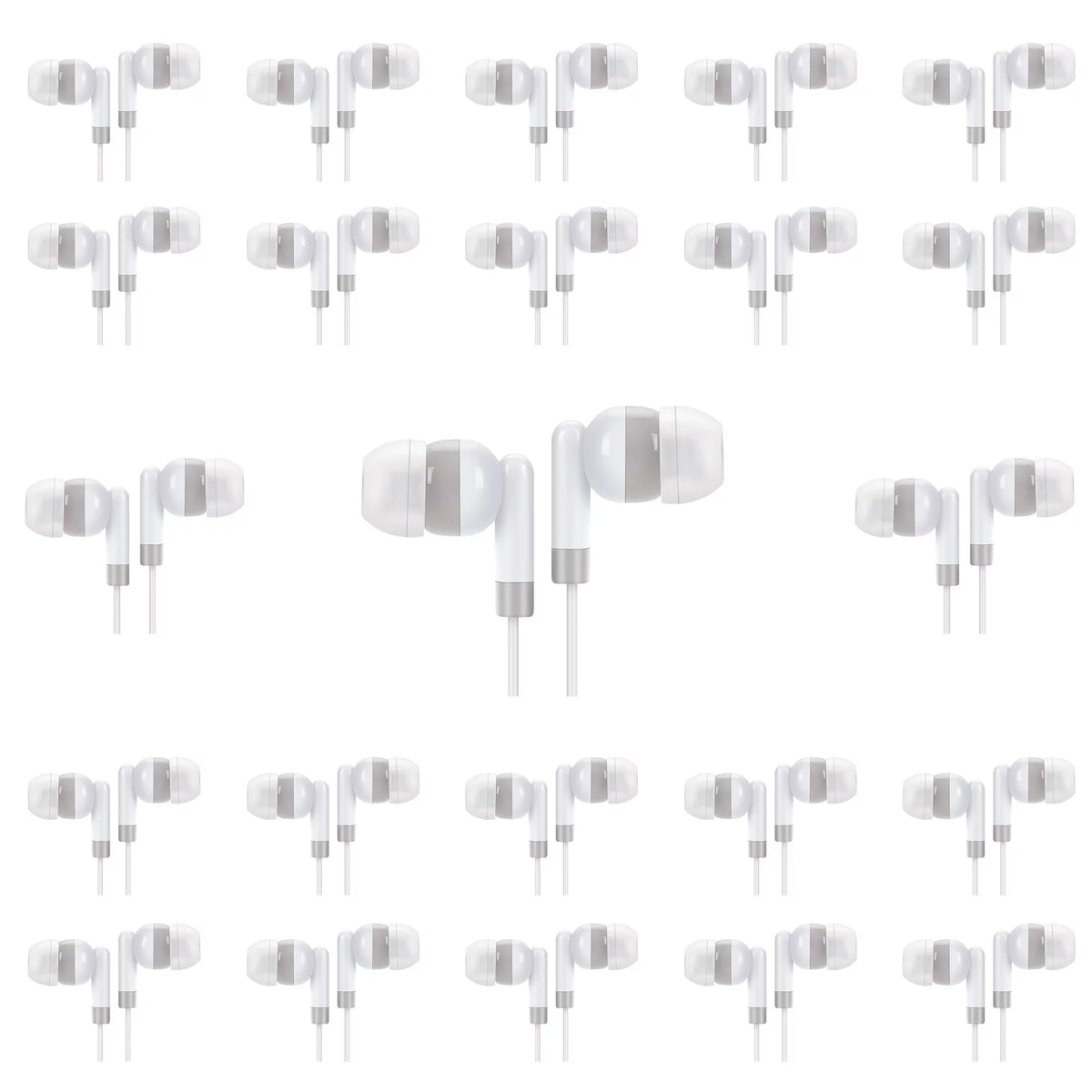 100 Packs Bulk Wired Earbuds Headphones (White) N7280
