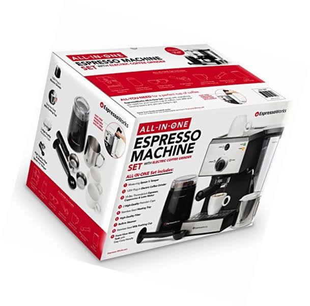 7 PC Espresso Machine and Cappuccino Maker with Built-in Steamer and Frother O5146