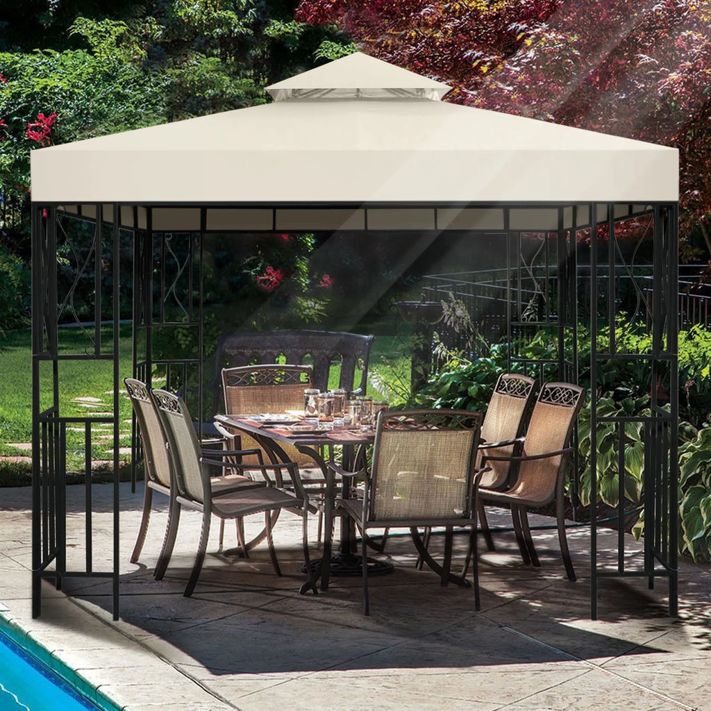 10 x 10 Feet Gazebo Canopy Top Replacement Cover with Plain Edge Polyester E156
