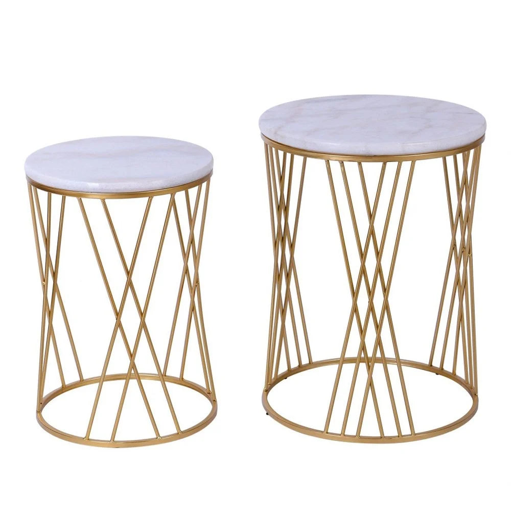 Nested Round Side Table Set of 2 V5890