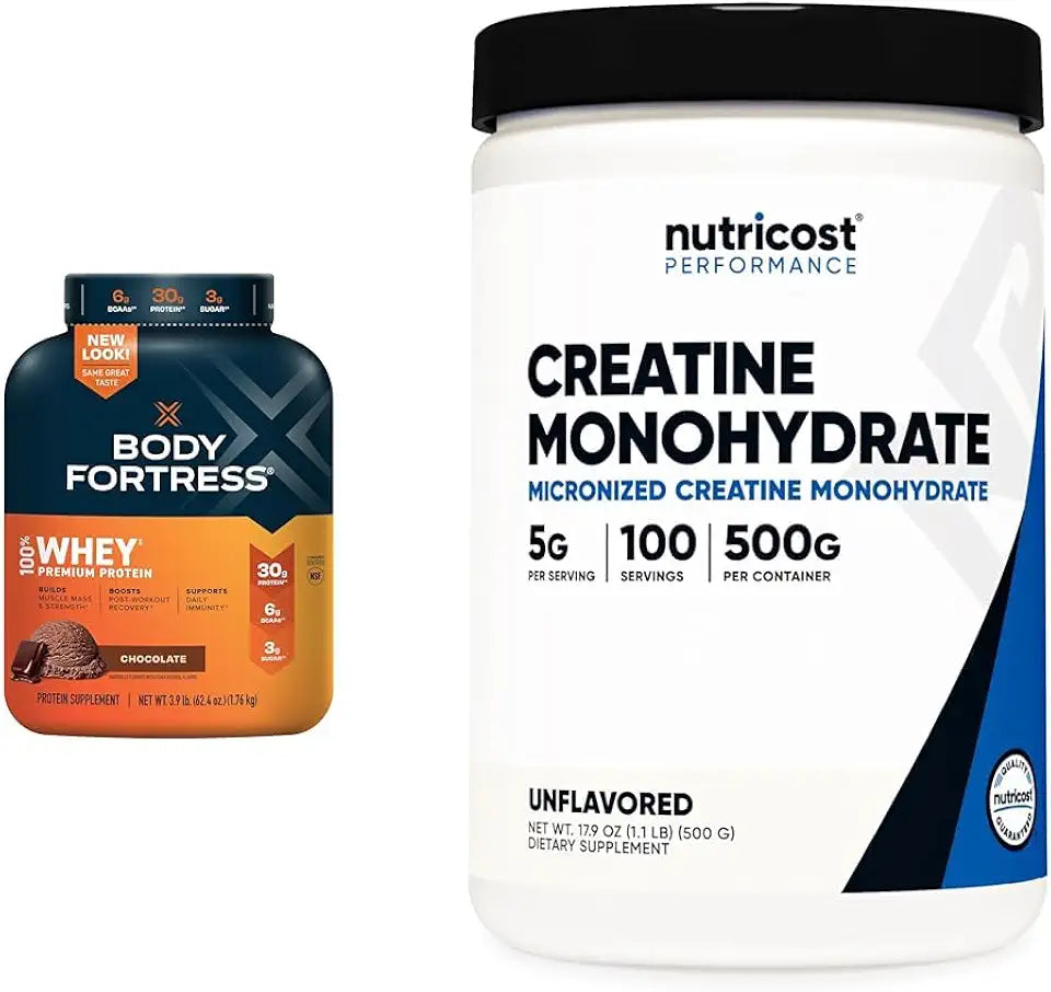 Whey Protein Powder Chocolate 3.9lbs + Creatine Monohydrate Micronized Powder 500G Q1658