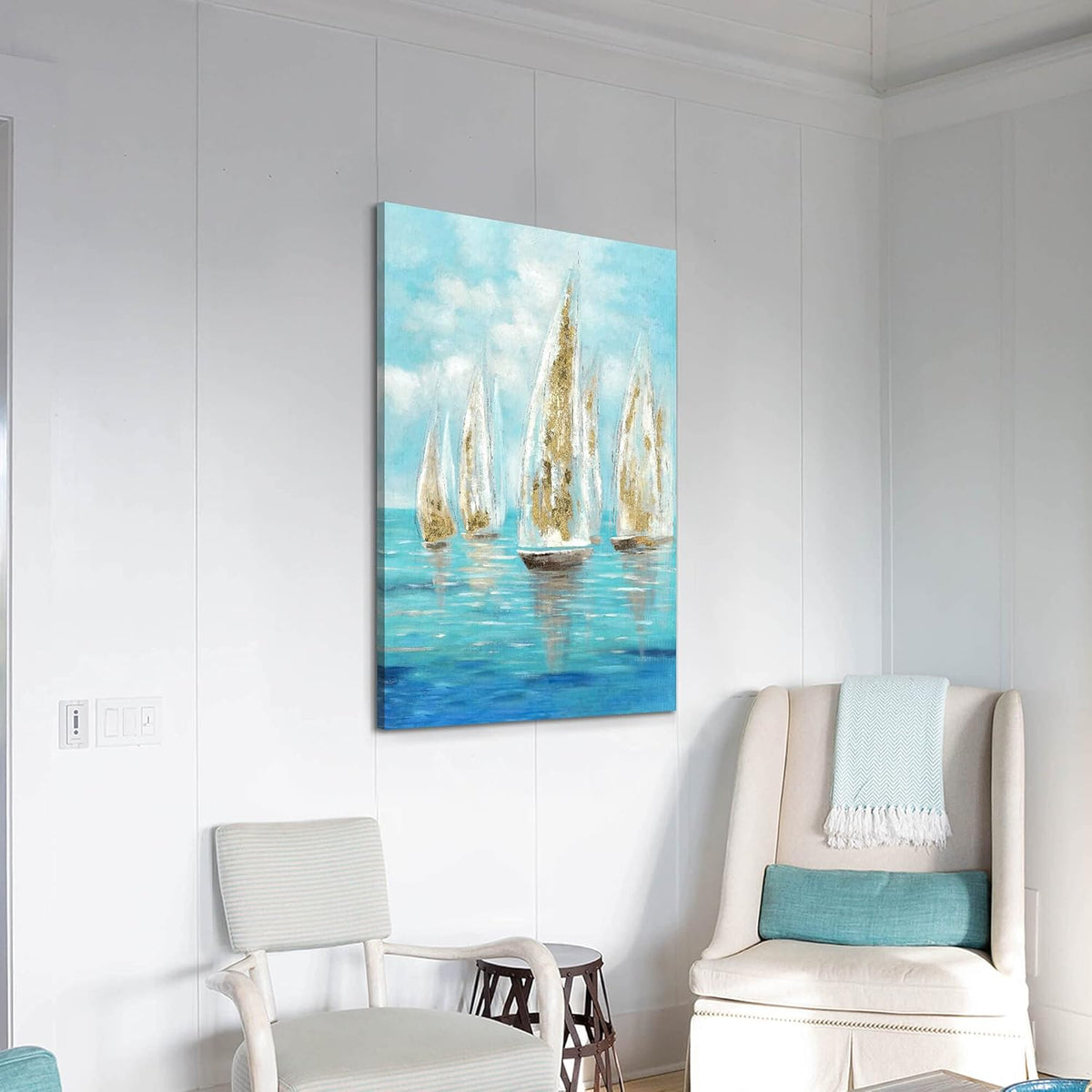 36 x 24 Hand-Painted Textured Canvas Wall Art Q236