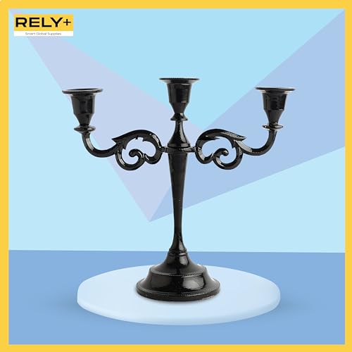 Glossy Black 10 inch Taper Candle Holders U924