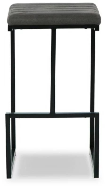 Black & Gray Upholstered Barstool with Metal Frame, 2 Count B744136