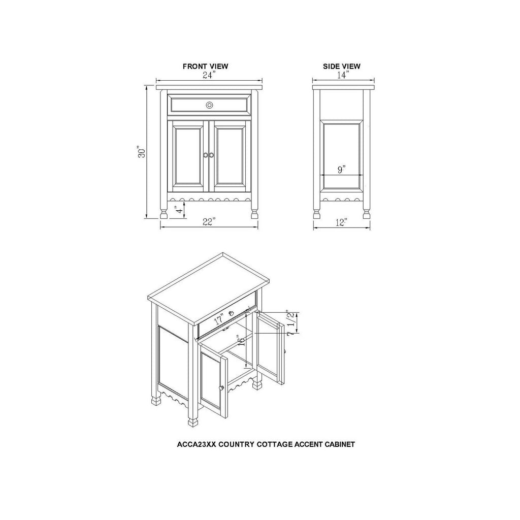 White Antique Accent Cabinet R753495