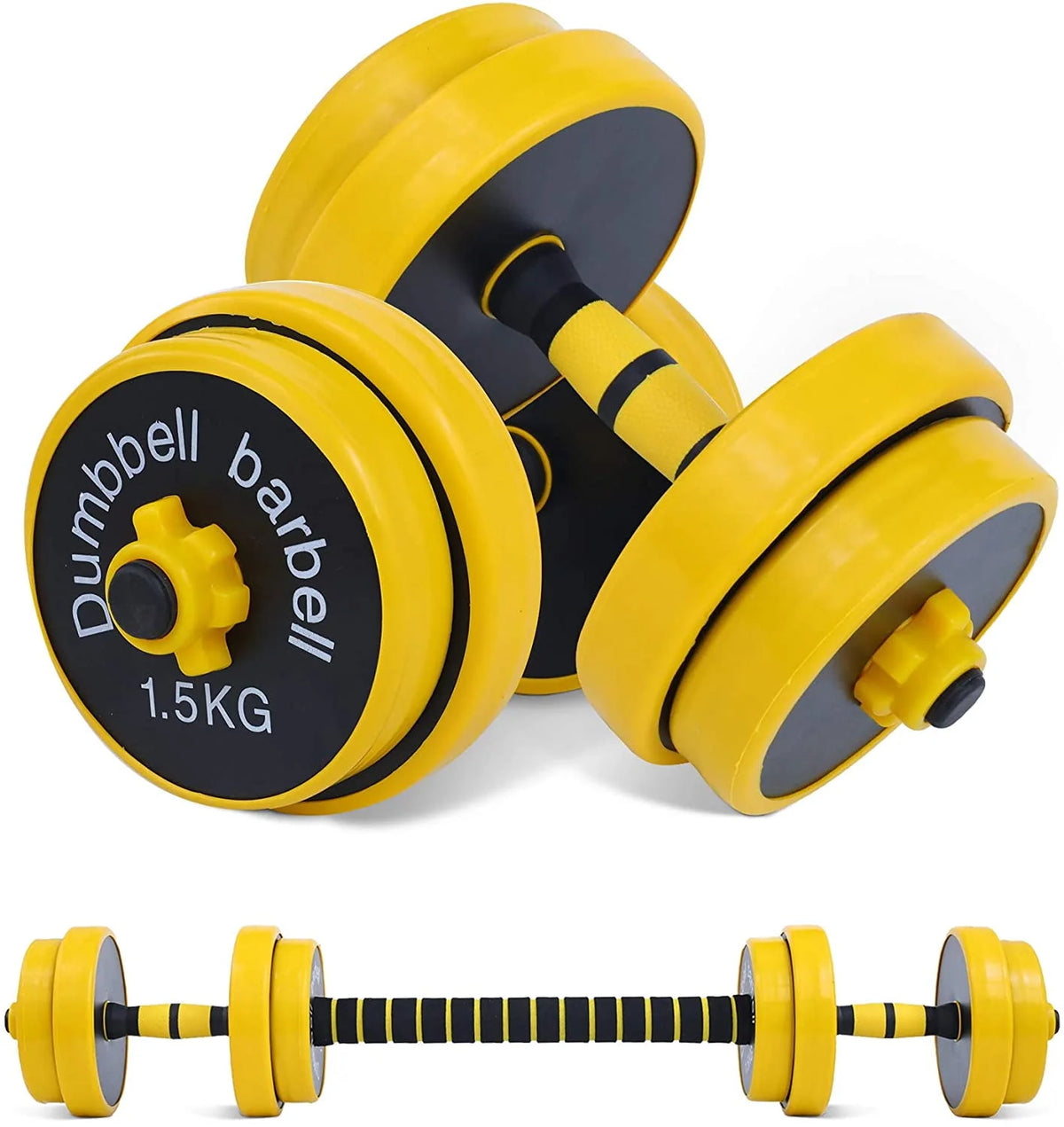 Adjustable Dumbbell Barbell Weight Pair 2-in-1 Non-Slip Neoprene O991