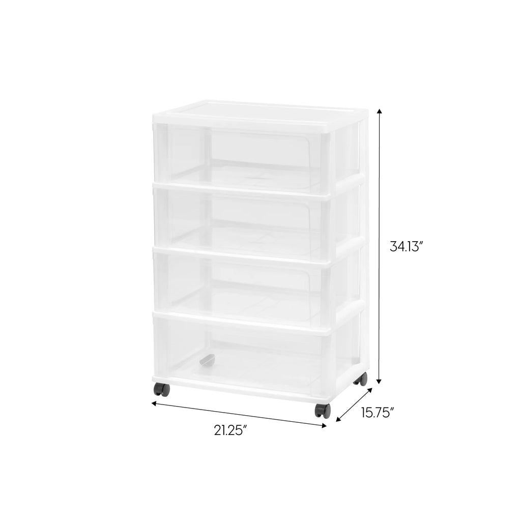 Black Plastic 3 Drawer Storage Cart with Caster Wheels, Set of 2 J432