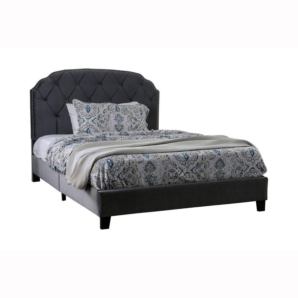 Queen Serena Tufted Upholstered Bed Gray B790133