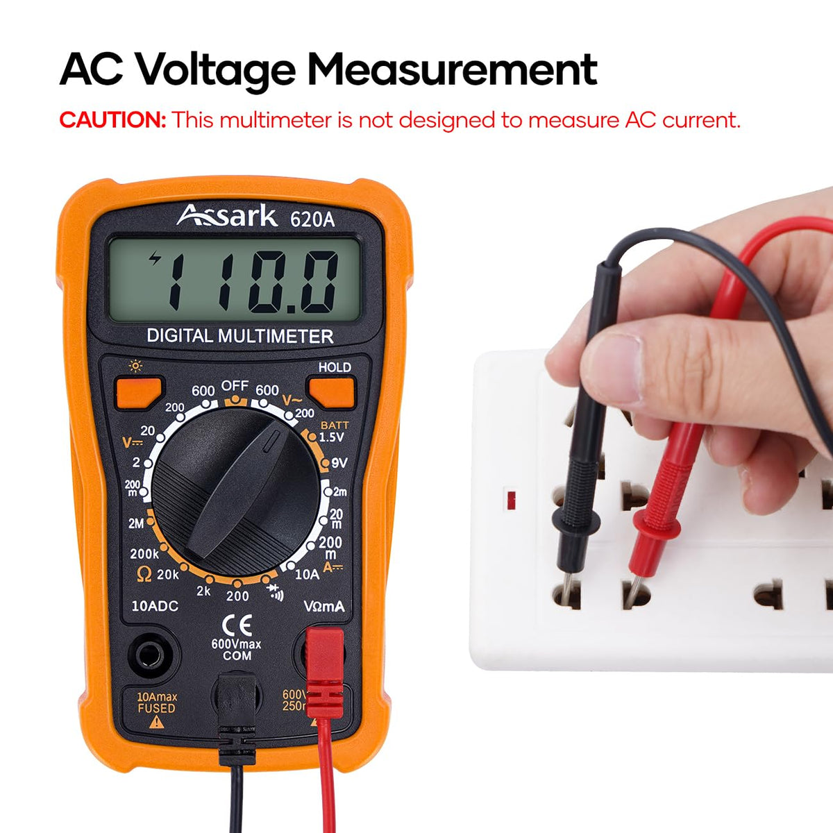 2000 Counts Digital Multimeter with Backlit LCD Display O948