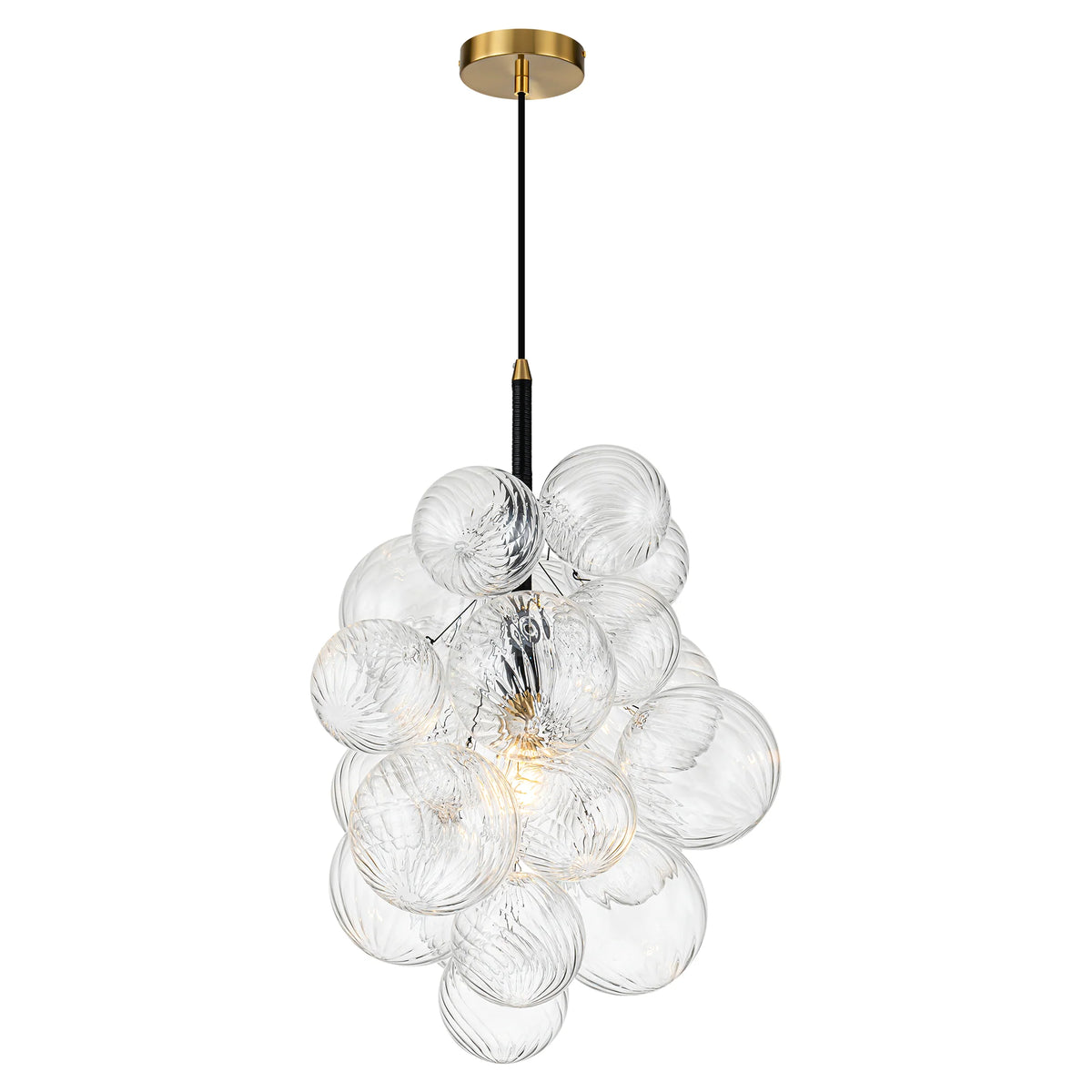 1-Light Dimmable Glass Globe Chandelier W3601