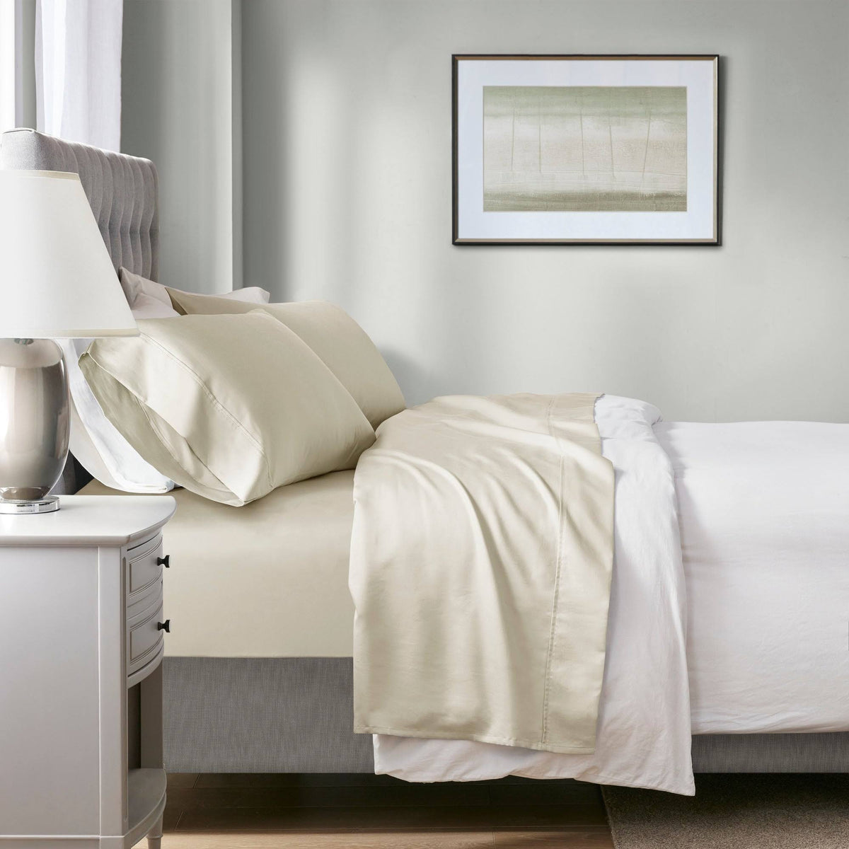 1000 Thread Count 4 Piece Sheet Set - Cal King - Ivory W3905