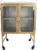 Metal Cabinet with Caster Wheels & Glass Doors F31064
