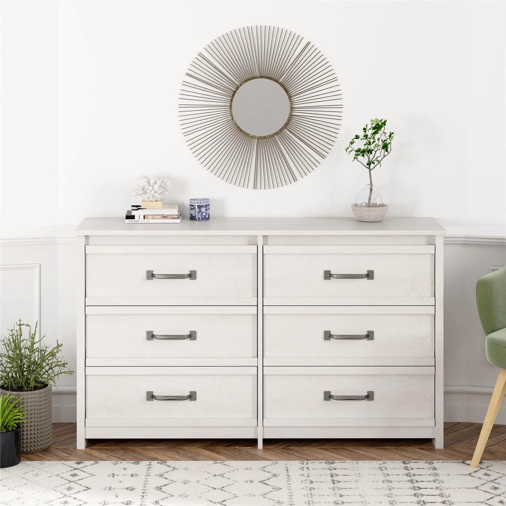 Rustic 6 Drawer Dresser Q719