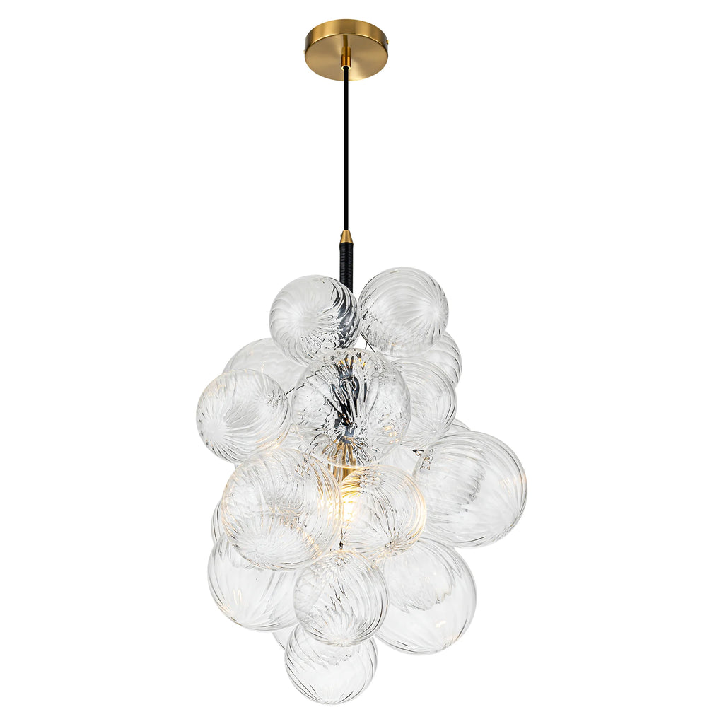1-Light Dimmable Glass Globe Chandelier W3601