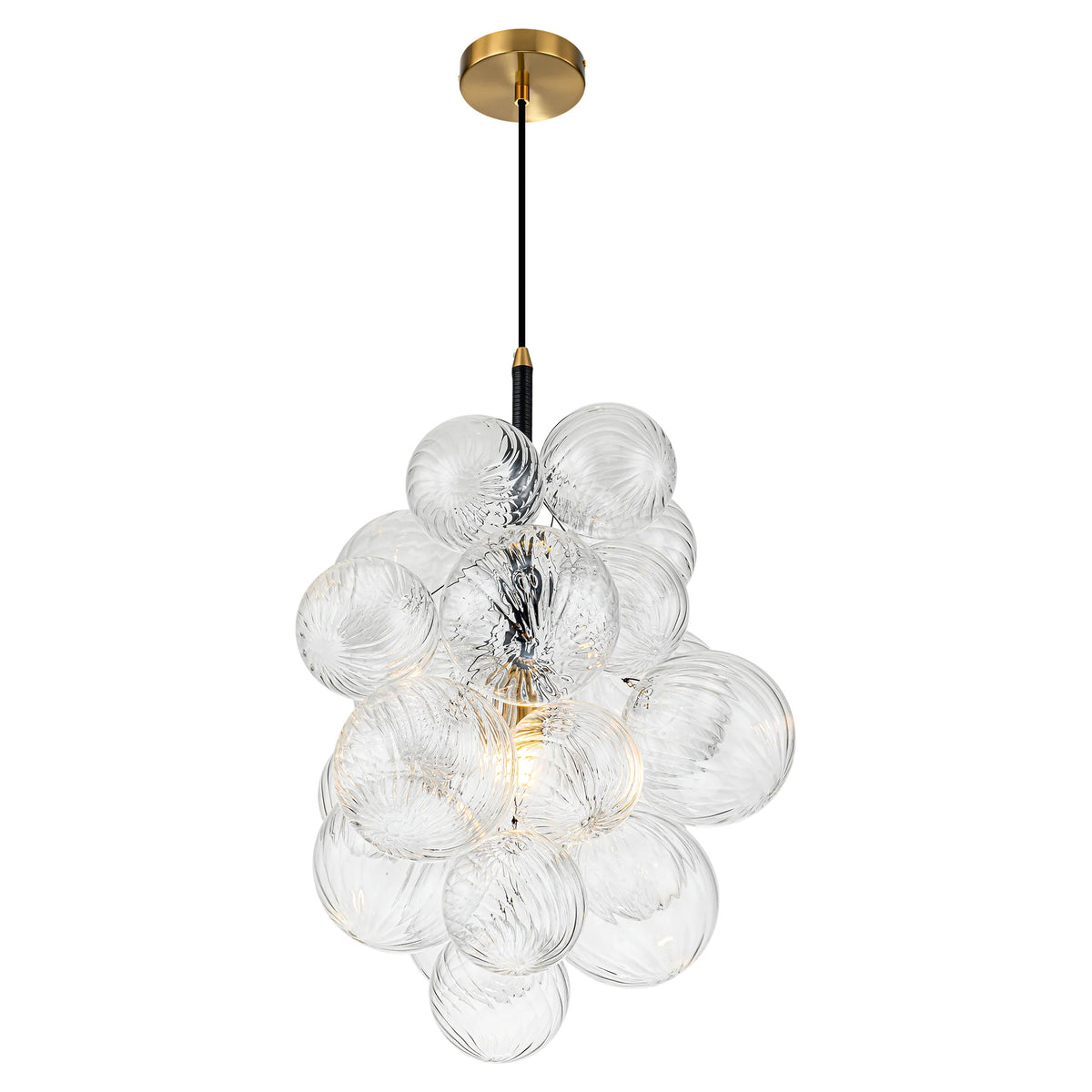 1-Light Dimmable Glass Globe Chandelier W3601