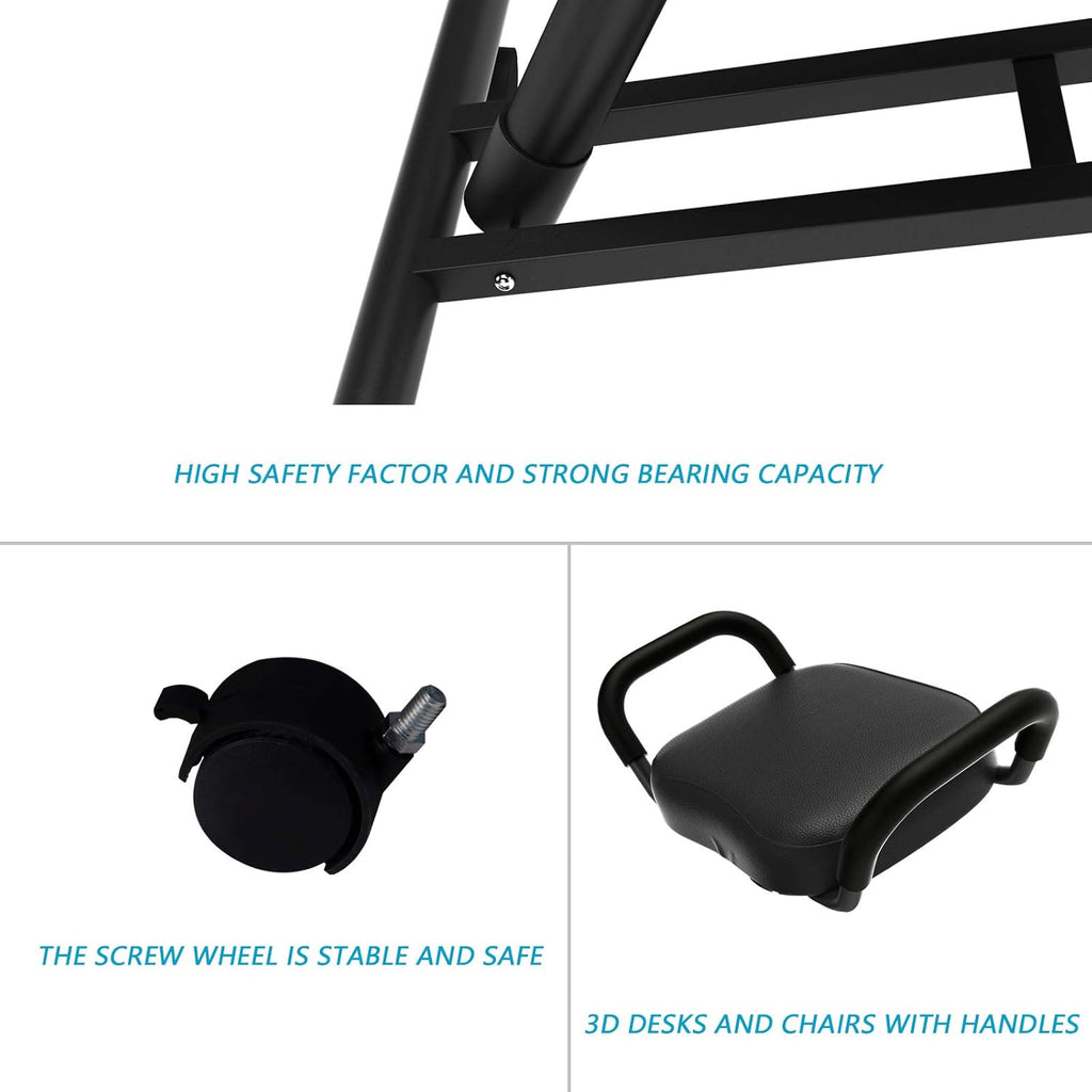 Ergonomic Kneeling Chair with Armrest, Thick Foam Cushions and Casters C957