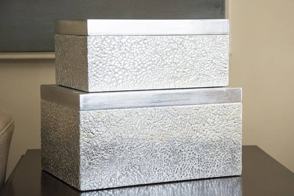 Silver Rectangular Boxes, Set of 2 Z590