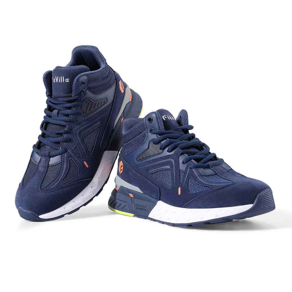 Blue Wide High-top Basketball Sneakers Q16240