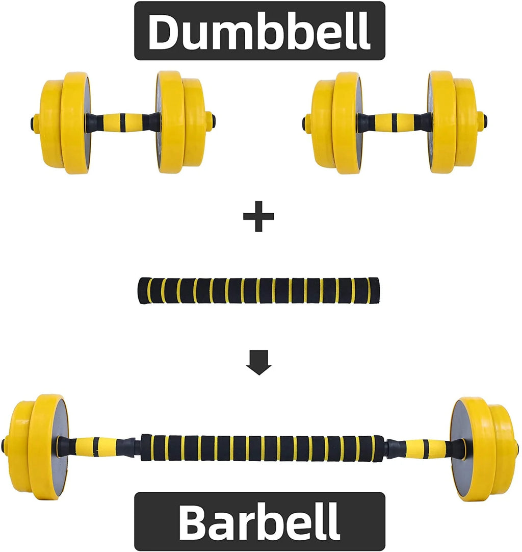 Adjustable Dumbbell Barbell Weight Pair 2-in-1 Non-Slip Neoprene O991