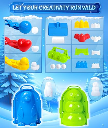 15 Pcs Snowball Maker Snowman Kit with Mesh Bag K10544