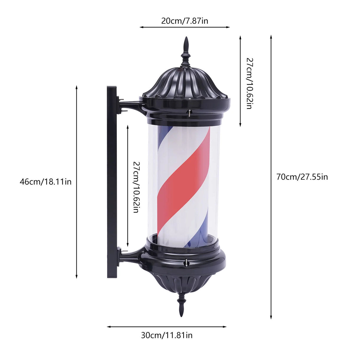 28" Rotating Barber Shop Pole Light G576563
