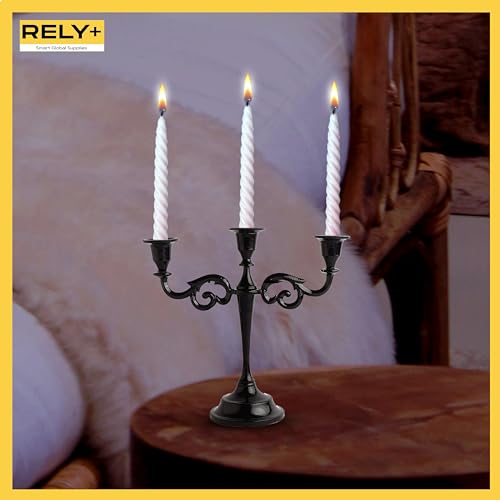 Glossy Black 10 inch Taper Candle Holders U924