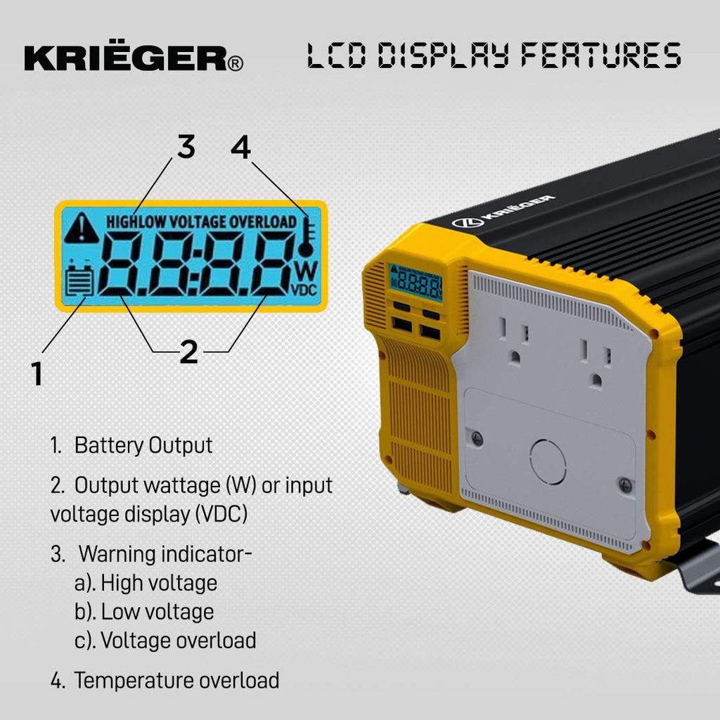 3000 Watts Power Inverter 12V to 110V Modified Sine Wave Dual AC Outlets Hardwire Kit L63917