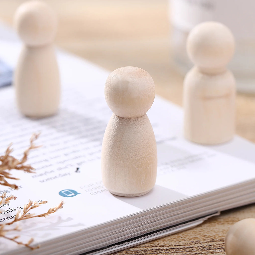40 Pcs Wooden Peg Dolls Painting Crafts for Kids E915