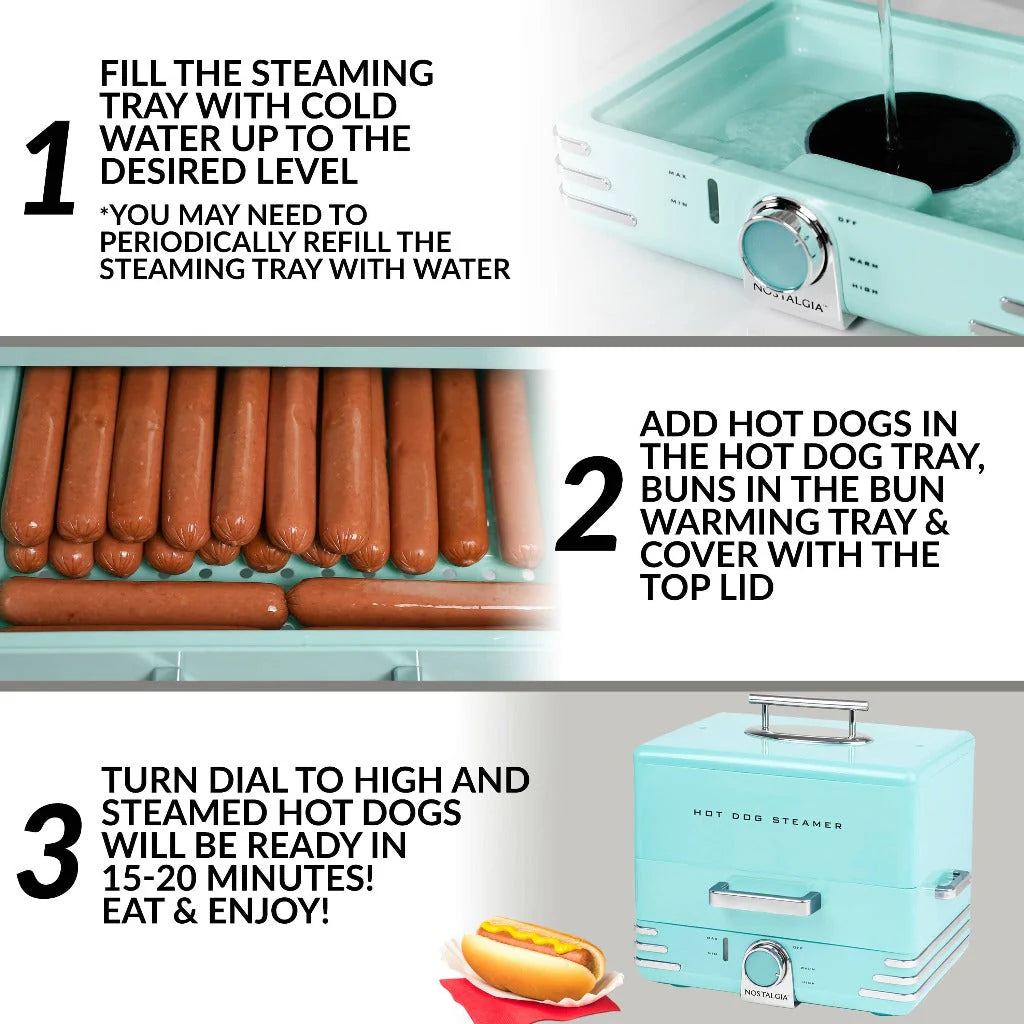Aqua Hot Dog Steamer V3918