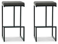 Black & Gray Upholstered Barstool with Metal Frame, 2 Count B744136