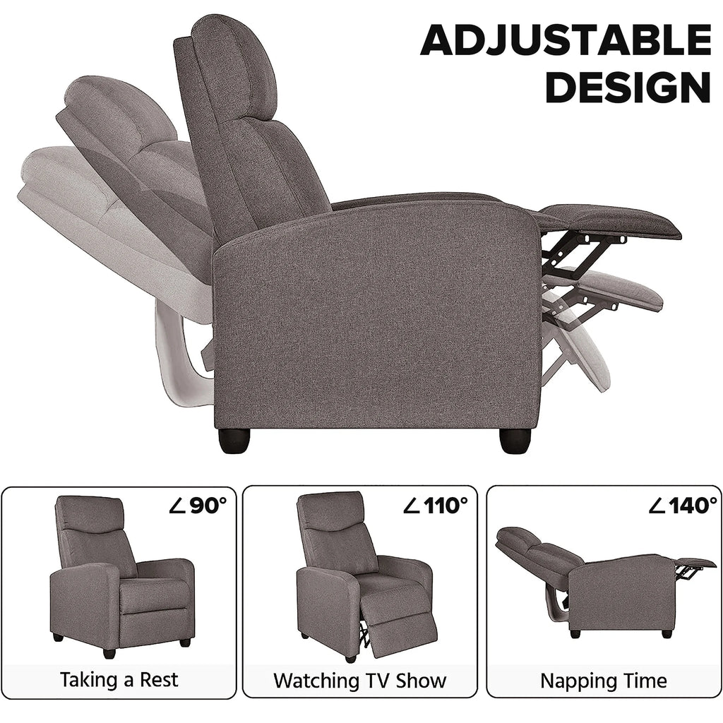 Grey Faux PU Leather Recliner Chair with Footrest M79595