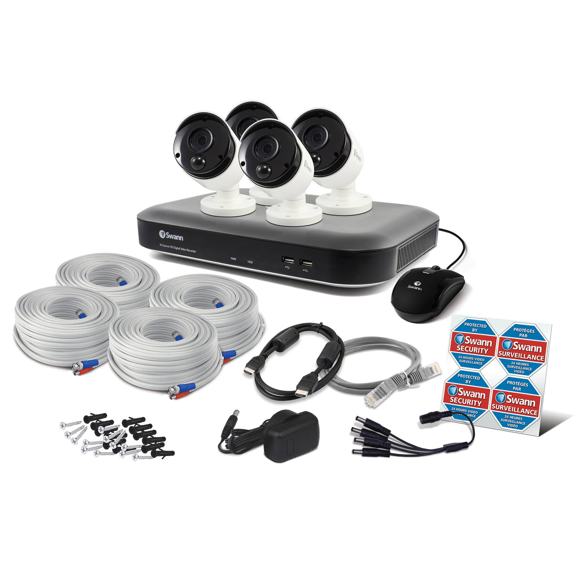 8-Channel 3.0-Megapixel DVR with 2TB Hard Drive (4 PIR Cameras) M123
