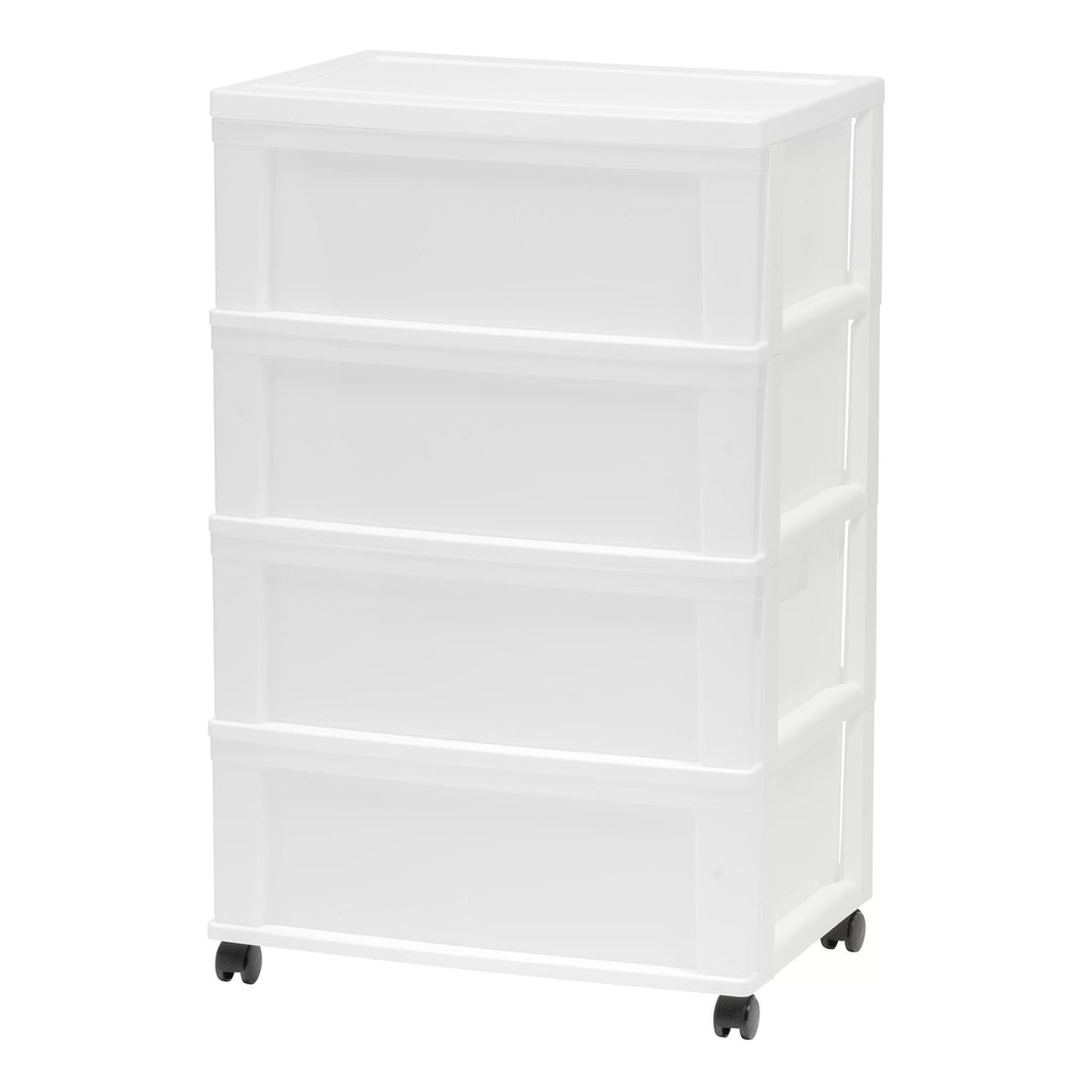 Black Plastic 3 Drawer Storage Cart with Caster Wheels, Set of 2 J432
