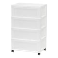 Black Plastic 3 Drawer Storage Cart with Caster Wheels, Set of 2 J432
