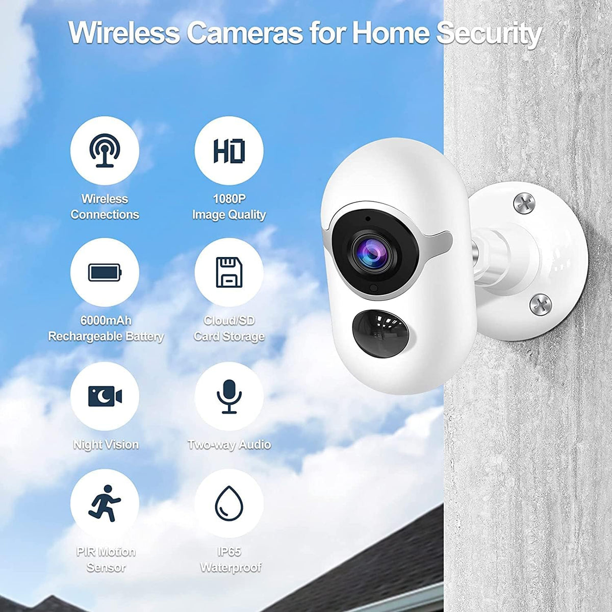 1080P Battery Powered Wireless Security Camera with Night Vision C98639